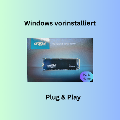 Crucial M.2 PCIe SSD Festplatte Acer Aspire 1 A114-33 mit windows vorinstalliert